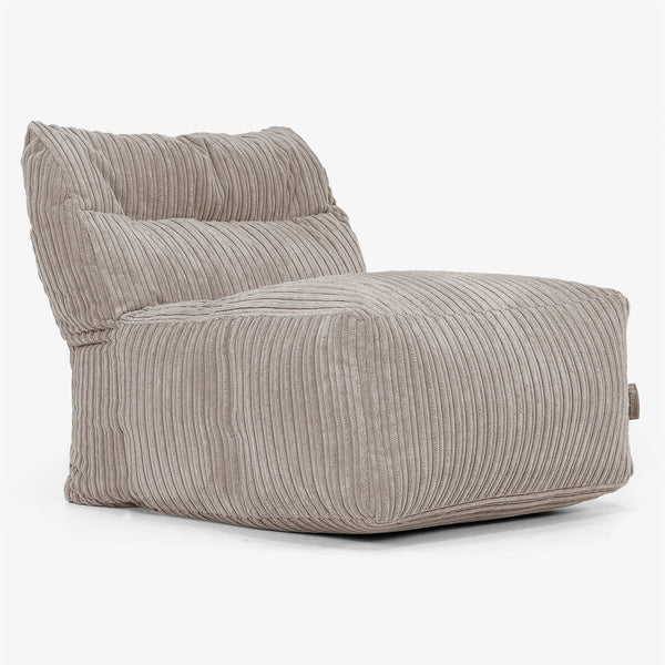 Modulaire Canapé Pouf, Élément Central - Côtelé Grège 01