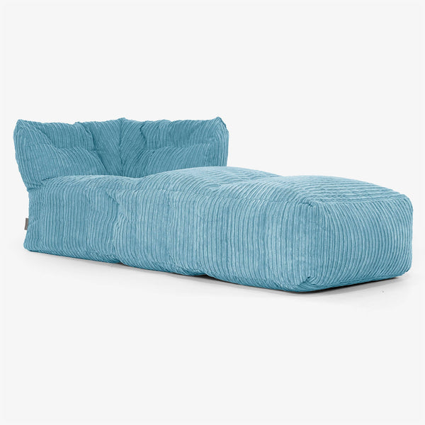 Modulaire Canapé Pouf, Élément Méridienne Droite Housse de Remplacement - Côtelé 01