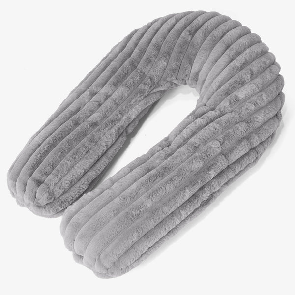 Oreiller Câlin - Velours Côtelé Ultra Pelucheux Gris 01