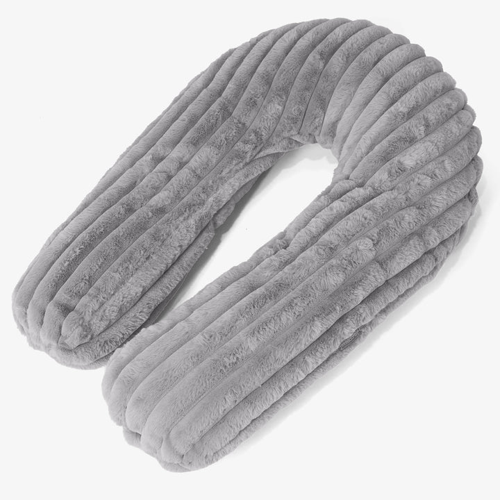 Oreiller Câlin - Velours Côtelé Ultra Pelucheux Gris 01