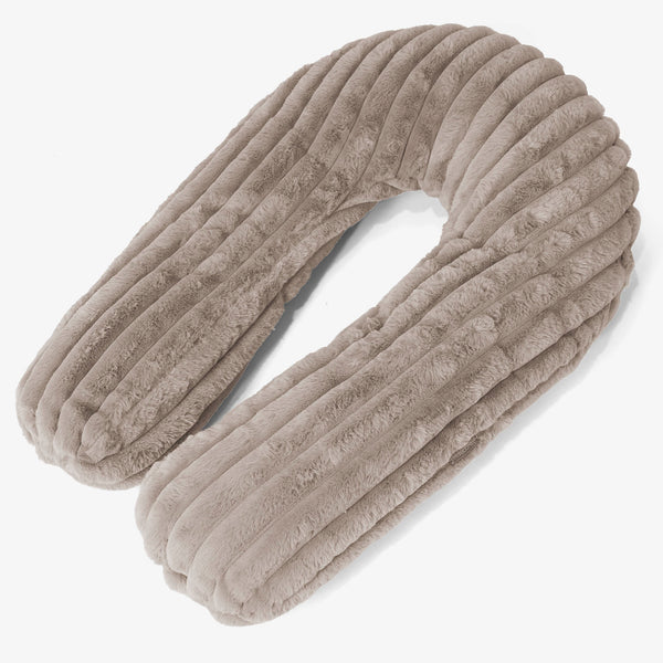 Oreiller Câlin - Velours Côtelé Ultra Pelucheux Vison 01