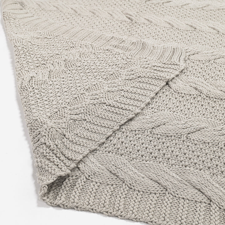 Couverture / Plaid - Tricoté Cable Crème 02