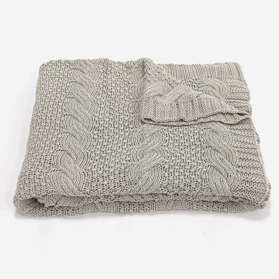 Couverture / Plaid - Tricoté Cable Crème 03