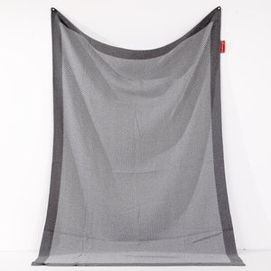 Couverture / Plaid - Tricoté Chevrons Gris