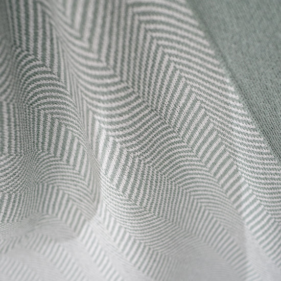 Couverture / Plaid - Tricoté Chevrons Bleu Dragé 03