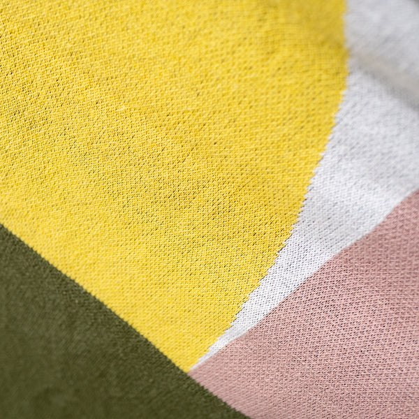 Couverture / Plaid - Tricoté Colourblock Géométrique Vert Fabric Close-up Image