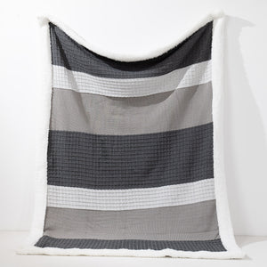 Couverture / Plaid - Tricoté Colourblock Gris