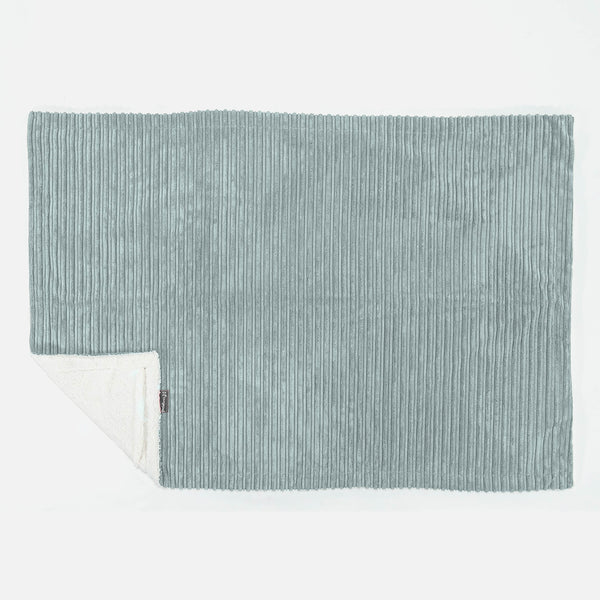 Plaid / Couverture Sherpa - Côtelé Verte Menthe 01