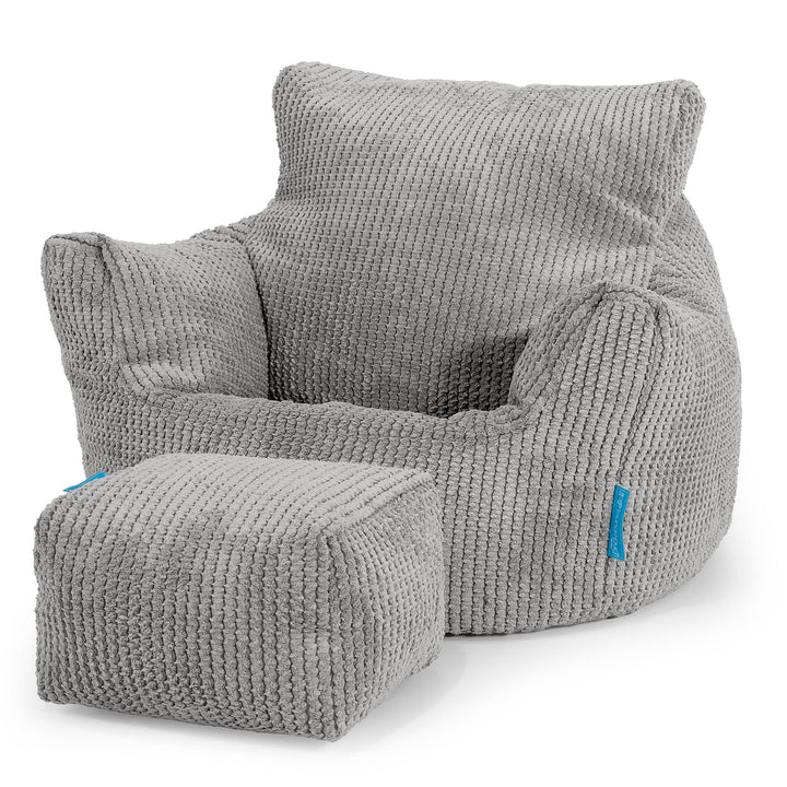Fauteuil Pouf Bambin 1-3 ans - Pompon Anthracite 02
