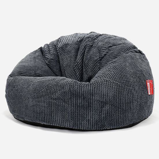 Pouf Poire Classique - Pompon Noir 01