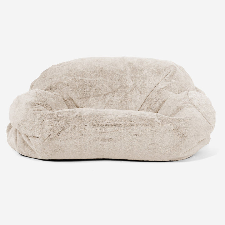 Pouf Canapé Sabine - Fausse Fourrure Lapin Blanc 02