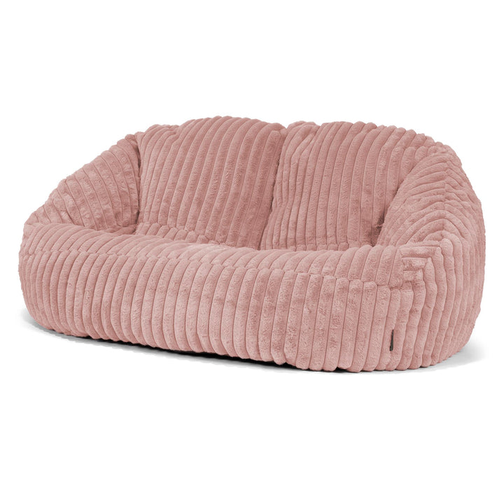Pouf Canapé Bubble - Velours Côtelé Ultra Pelucheux Rose Pastel 04
