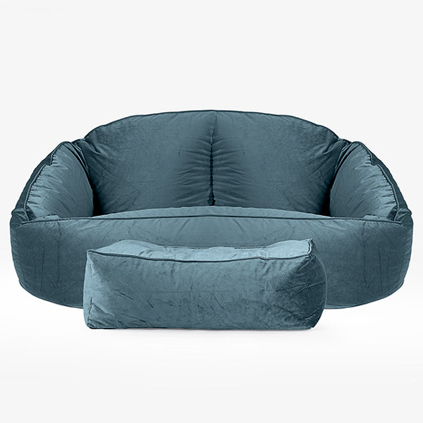 Pouf Canapé Bubble - Velours Mer Égée 01