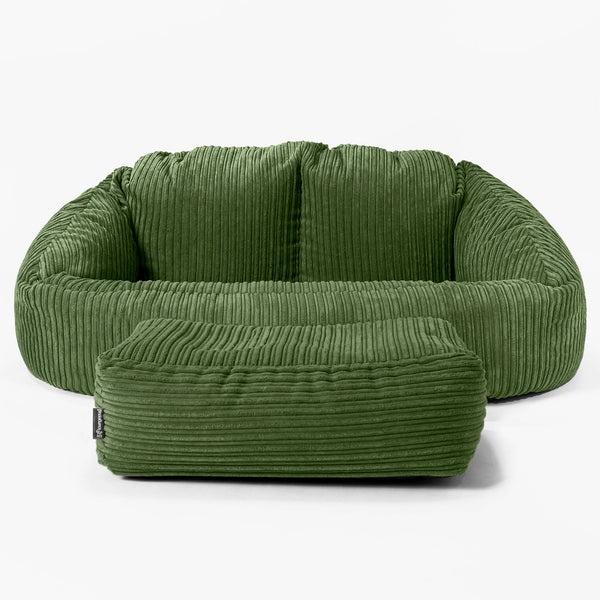 Pouf Canapé Bubble - Côtelé Vert Forêt 01