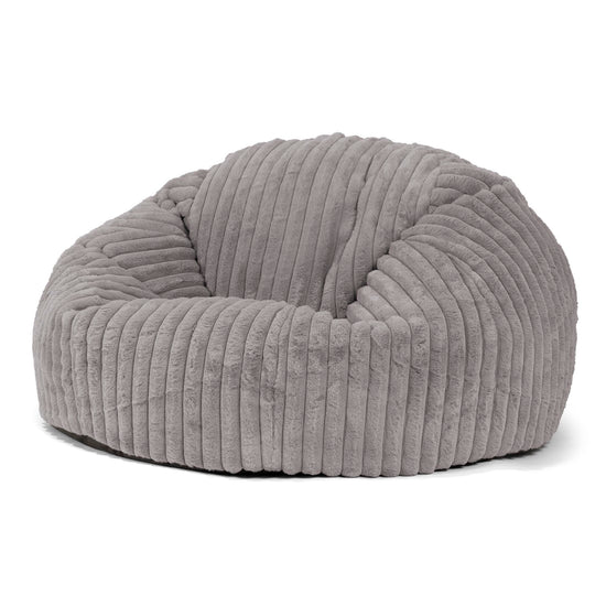 Pouf Canapé Classique - Velours Côtelé Ultra Pelucheux Gris 01