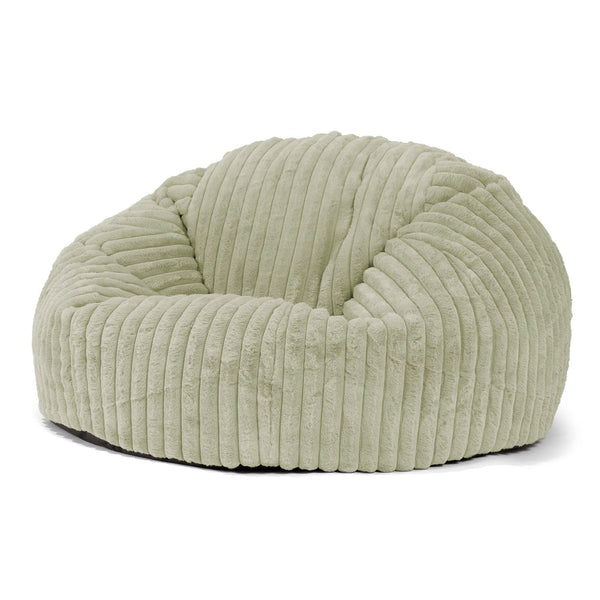 Pouf Canapé Classique - Velours Côtelé Ultra Pelucheux Vert Sauge 01