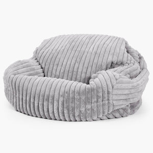 Pouf Canapé Sabine - Velours Côtelé Ultra Pelucheux Gris