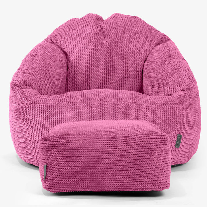 Pouf Chaise Bubble - Pompon Rose 02
