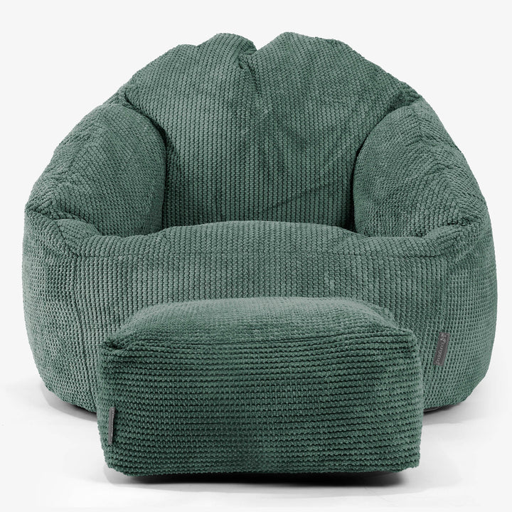 Pouf Chaise Bubble - Pompon Vert Mousse 02