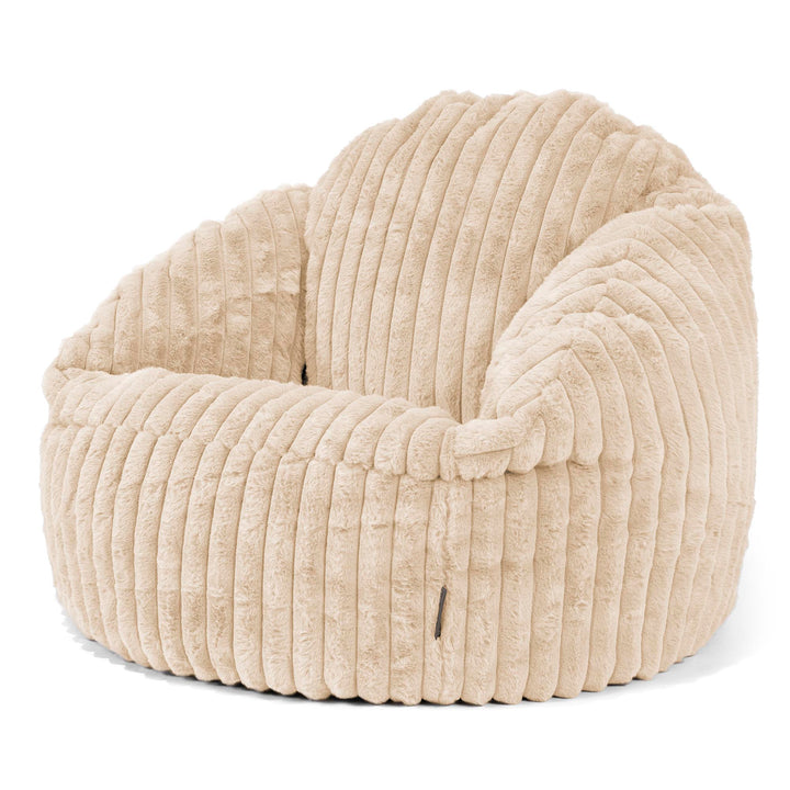 Pouf Chaise Bubble - Velours Côtelé Ultra Pelucheux Crème 04