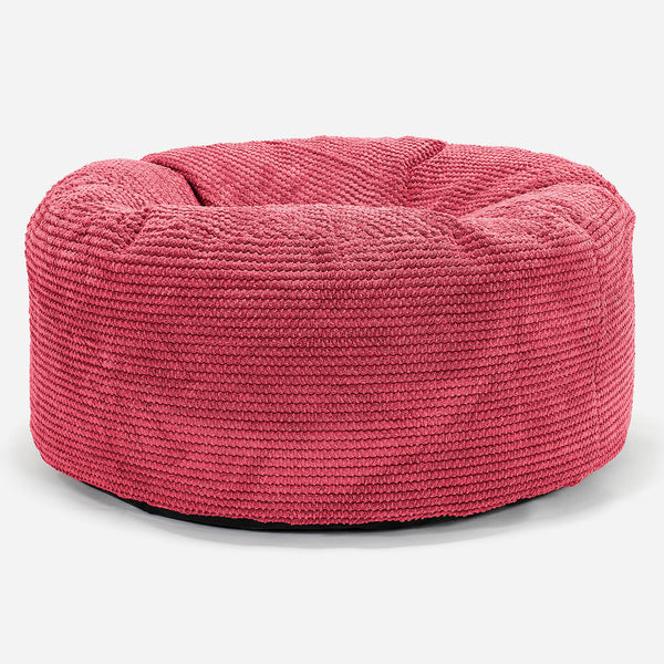 Pouf Design Rond - Pompon Rouge pastel 01