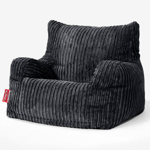 Joséphine Pouf Fauteuil Design - Côtelé Noir