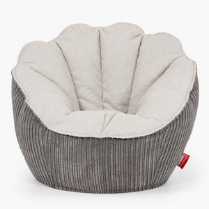 Pouf Fauteuil Natalia Sacco - Bouclé & Côtelé Anthracite