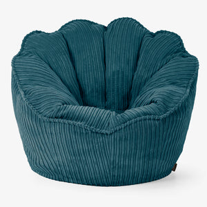 Pouf Fauteuil Natalia Sacco - Côtelé Bleu Canard