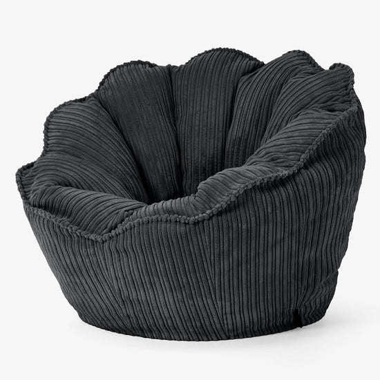 Pouf Fauteuil Natalia Sacco - Côtelé Noir 02