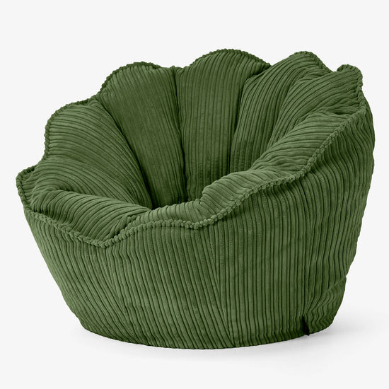 Pouf Fauteuil Natalia Sacco - Côtelé Vert Forêt 02