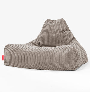 Pouf Fauteuil Relax - Côtelé Grège