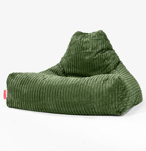 Pouf Fauteuil Relax - Côtelé Vert Forêt