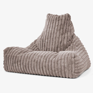 Pouf Fauteuil Relax - Velours Côtelé Ultra Pelucheux Vison