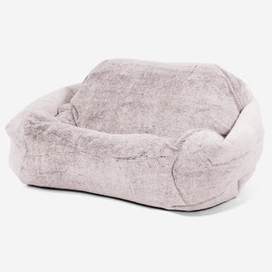 Pouf Fauteuil Sabine - Fausse Fourrure Lapin Rose Pastel