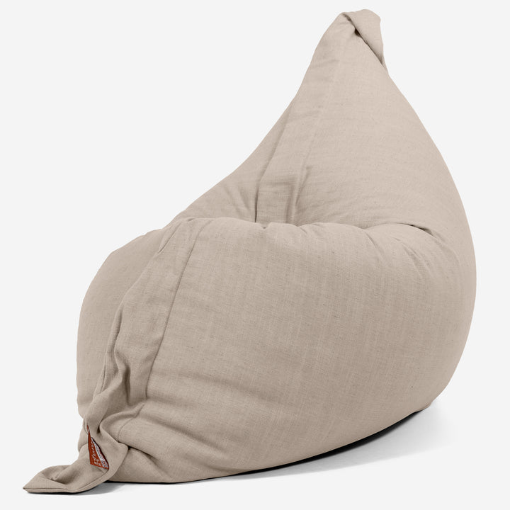 Pouf Géant XXL - Aspect Lin Crème 02