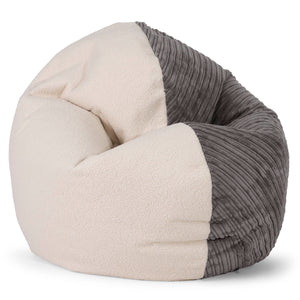 Pouf Junior Flexiforme pour Enfants 2-14 ans - Bouclé & Côtelé Anthracite