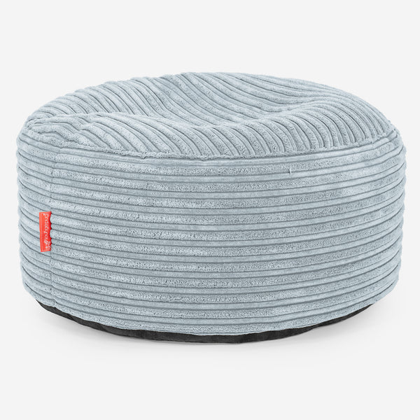 Pouf Ottoman avec Plateau - Côtelé Bébé Bleu 01