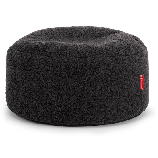 Pouf Ottoman avec Plateau - Bouclé Anthracite 02