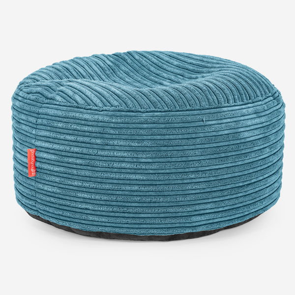 Pouf Ottoman avec Plateau - Côtelé Mer Égée 01