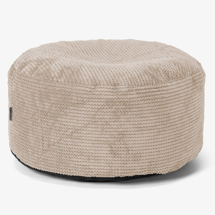 Pouf Ottoman avec Plateau - Pompon Crème 02