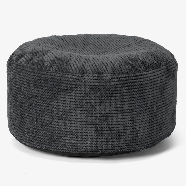 Pouf Ottoman avec Plateau - Pompon Noir 01