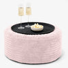 Pouf Ottoman avec Plateau - Côtelé Rose 01