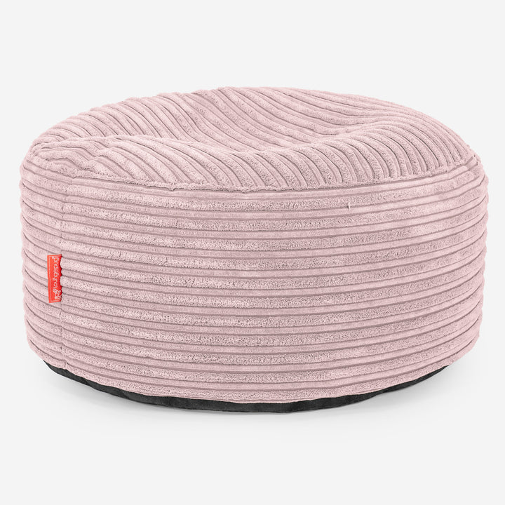 Pouf Ottoman avec Plateau - Côtelé Rose 02