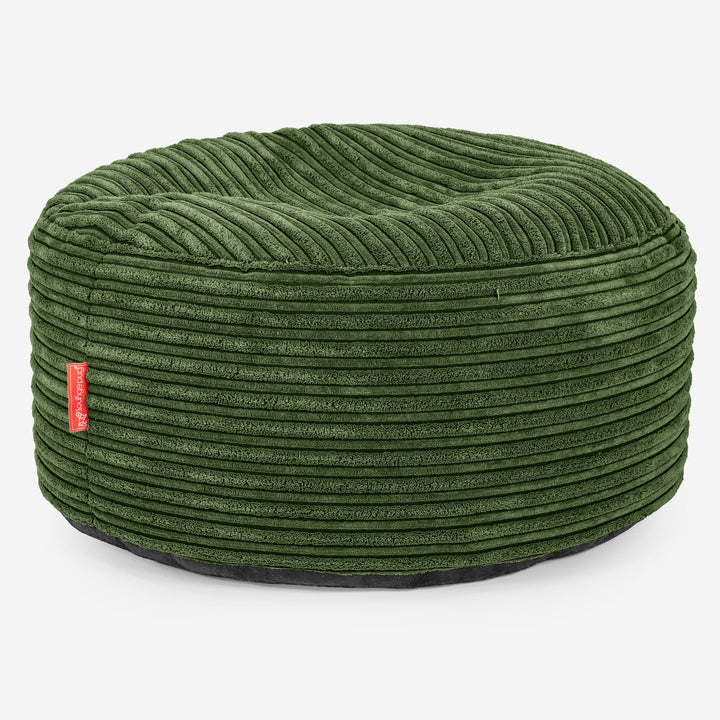 Pouf Ottoman avec Plateau - Côtelé Vert Forêt 02