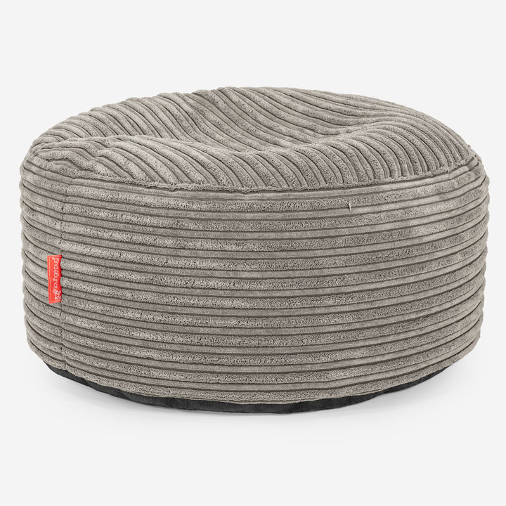 Pouf Ottoman avec Plateau - Côtelé Vison 02