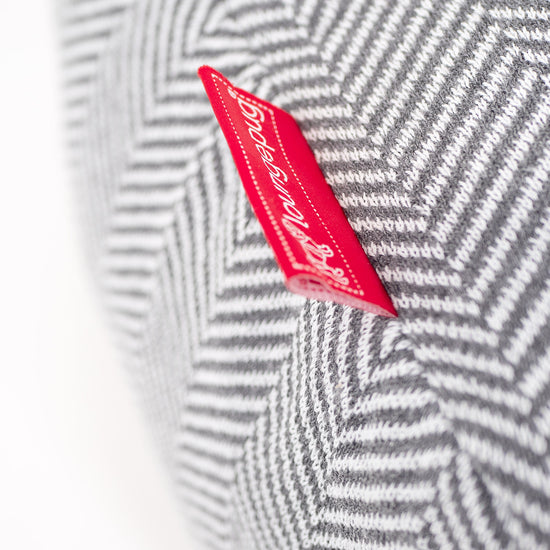 Petit Repose Pied - Tricoté Chevrons Gris 02