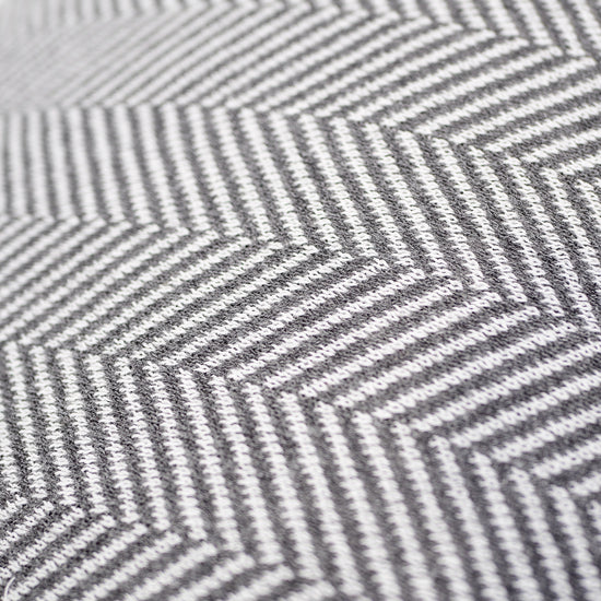 Petit Repose Pied - Tricoté Chevrons Gris 03