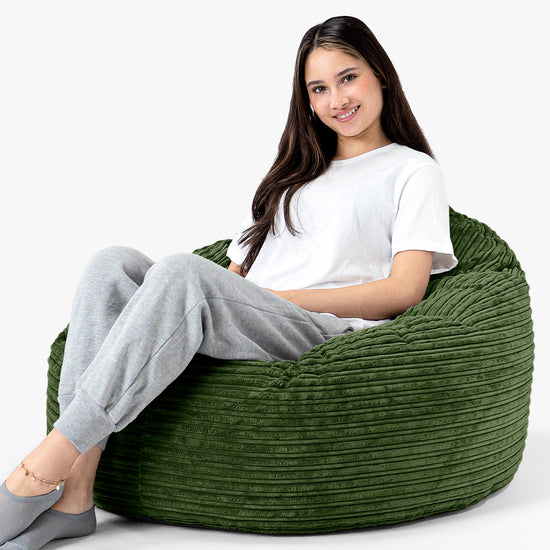 Pouf Poire, Archi - Côtelé Vert Forêt 02