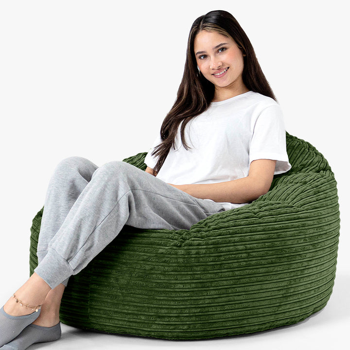 Pouf Poire, Archi - Côtelé Vert Forêt 02