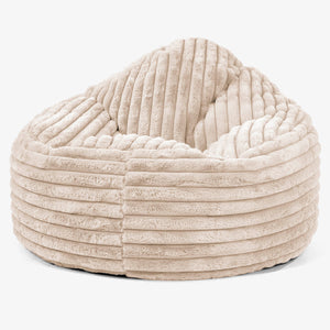 Pouf Poire Archi - Velours Côtelé Ultra Pelucheux Crème